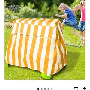 Orange and White Striped Water Table Cover
